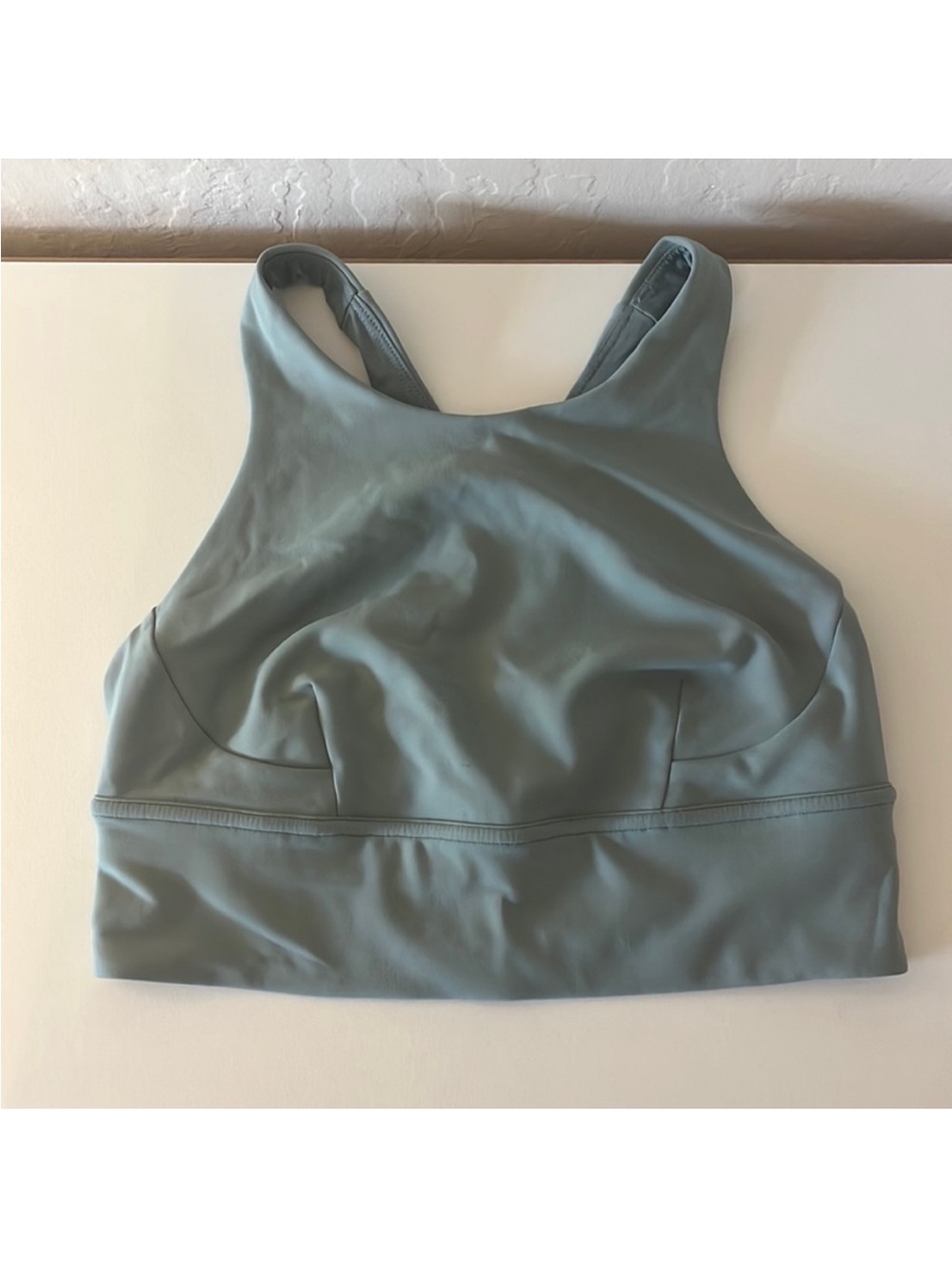 NWOT Lululemon Wunder train high neck LL sports bra in misty glade